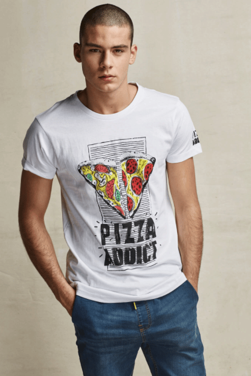 Ropa de moda para hombres jovenes pizza
