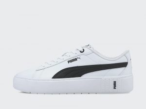 : Zapatillas Puma Smash de color blanco con una banda negra